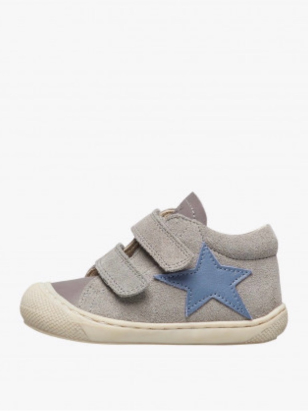 NWT NATURINO KOLDE VL Leather and suede first-steps shoes in Grey-Light blue